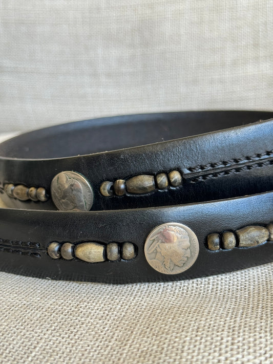 Western leather belt